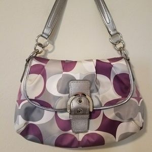 Coach Soho Flap Purple Silver Shoulder Bag